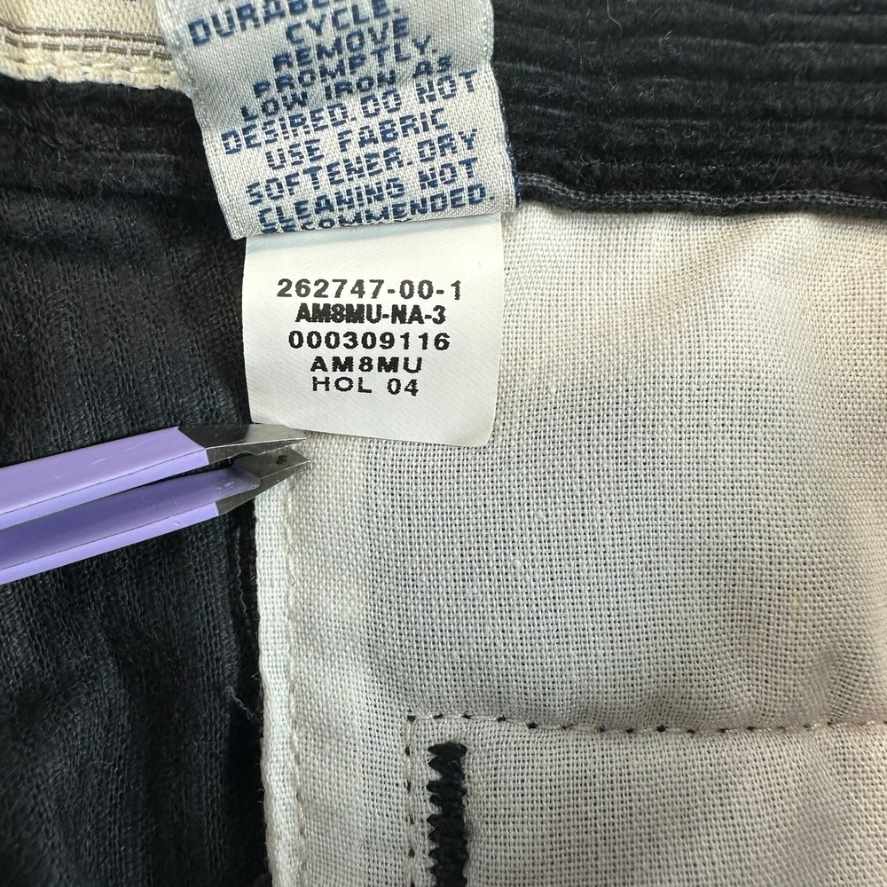 VTG Old Navy Regular Khakis Black Corduroy Pants 36x32 (35x31) Pleated Y2K Prep - Picture 9 of 9